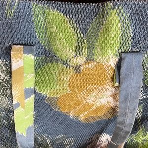 Anthropologie Mesh Tote Bag with matching zippered pouch